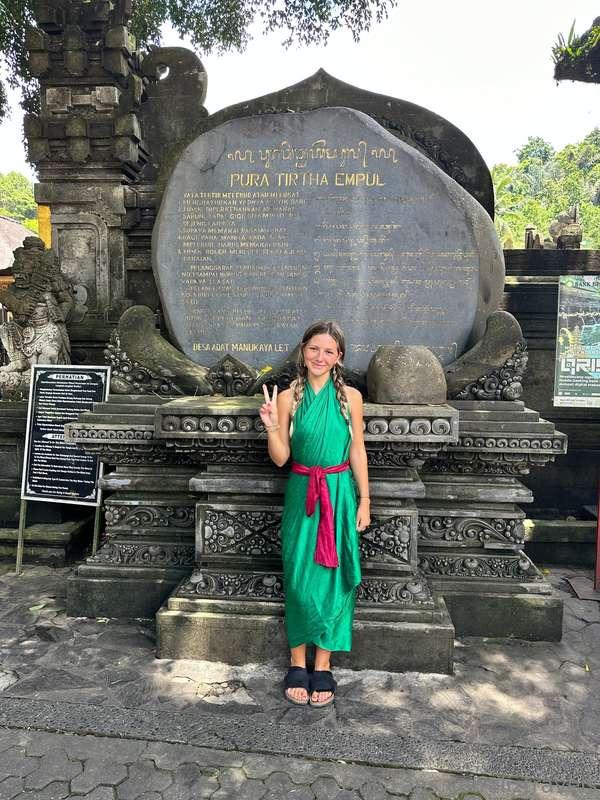 At a temple in Bali!! :)) They dressed me! How sweet. 