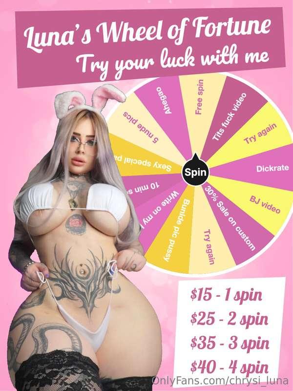 Luna’s Wheel of Fortune is LIVE!Are you feeling lucky? Every..