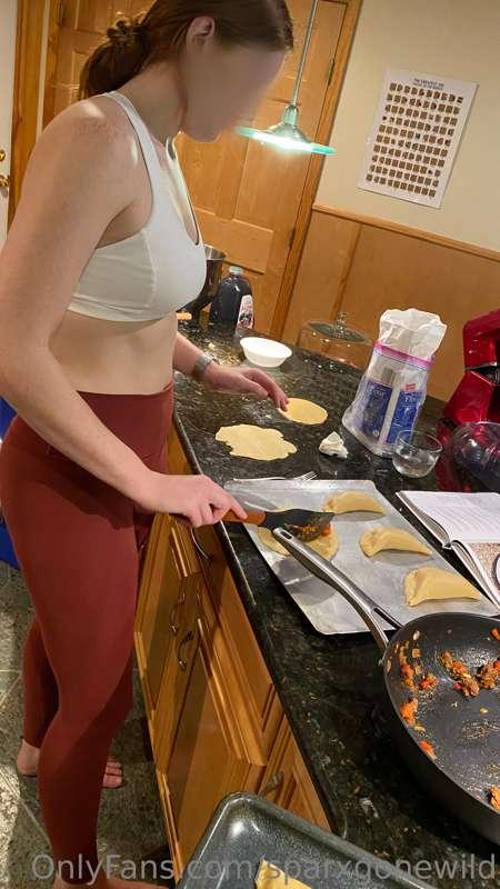 Cooking some really good food last night.