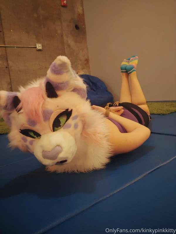 Helpless kitten, all tied up and at your mercy... 🔗

(5 pics..