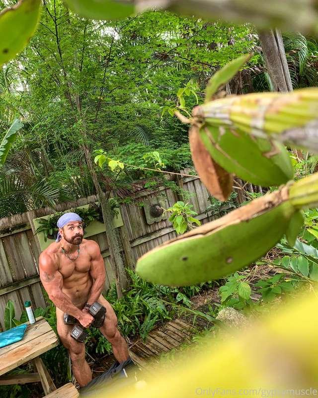 Working out with my pants down, hope I don’t get caught!