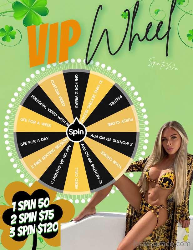 VIP SPIN THE WHEEL - 1 SPIN $50- 2 SPIN $75- 3 SPIN $120http..