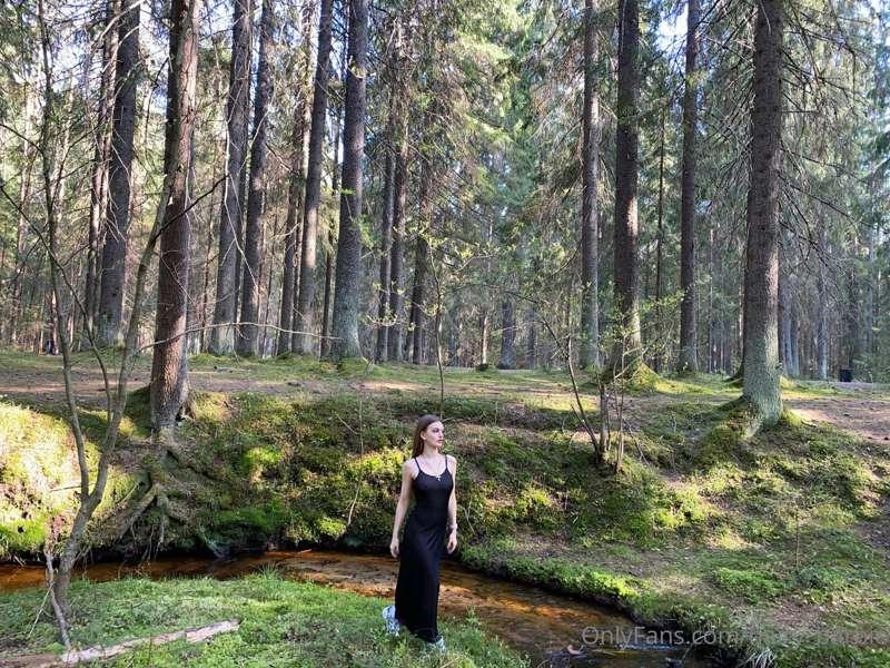 Just peaceful walk in my sheer dress without panties