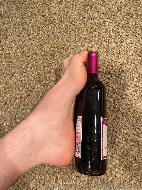 My foot compared to a wine bottle🥰