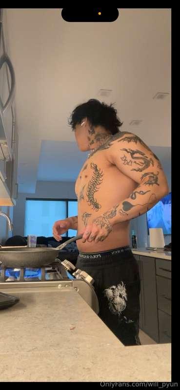 Dinner is almost ready. Just missing one thing 🥵you bent ove..