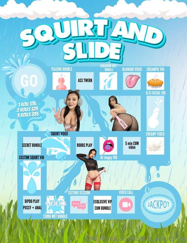 🔥 SQUIRT AND SLIDE - HOT GAME! 🔥Ready to play? 😏 Roll the di..
