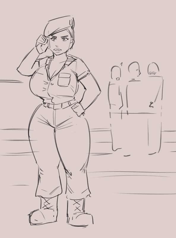 4 page thing about some "lucky" recruits - sketch!
