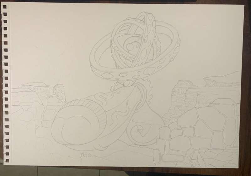 Sneak peek wip of my final drawing of 2024