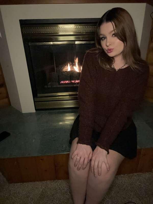 come here! its warm by the fire...