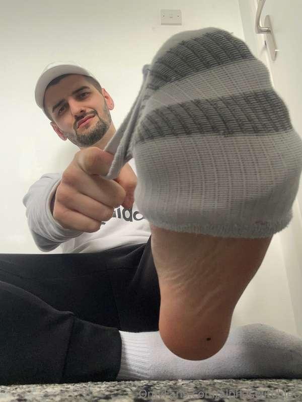 Lick from my heel as I peel off this sock 😈