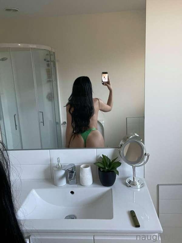 Topless bathroom selfie  😋