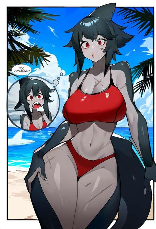 Shark Girl in Red
