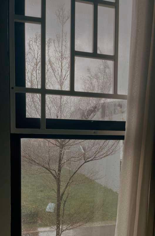 It's raining outside