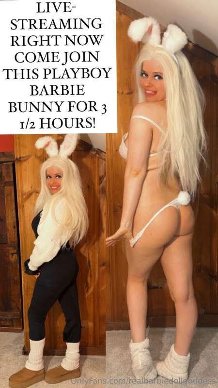 LIVE-STREAMING RIGHT NOW COME JOIN THIS PLAYBOY BARBIE BUNNY..