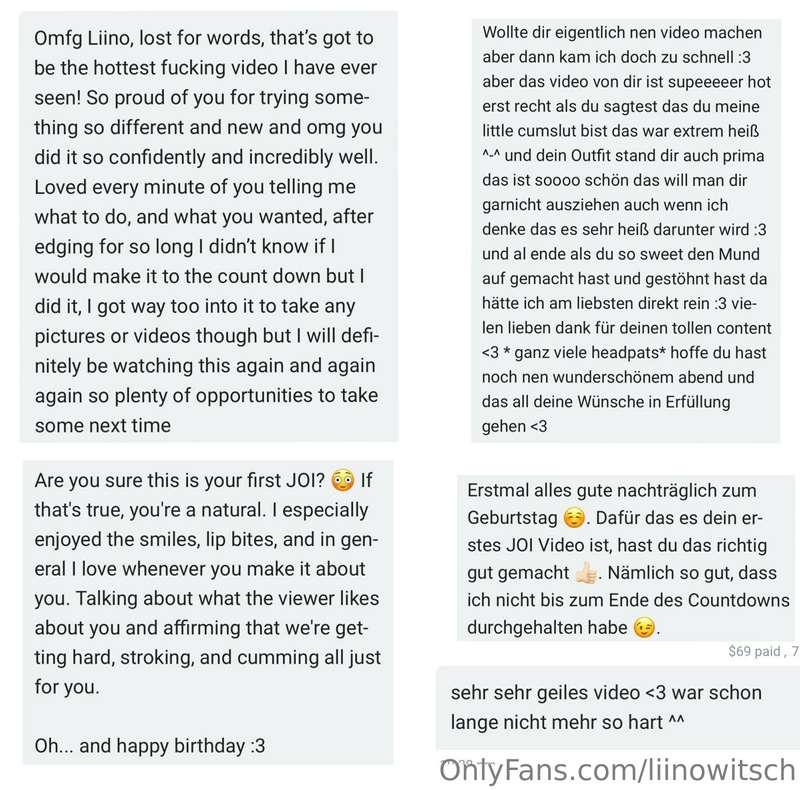 Some of my fav feedback from my JOI Video! Tysm Y'all! <3  Y..