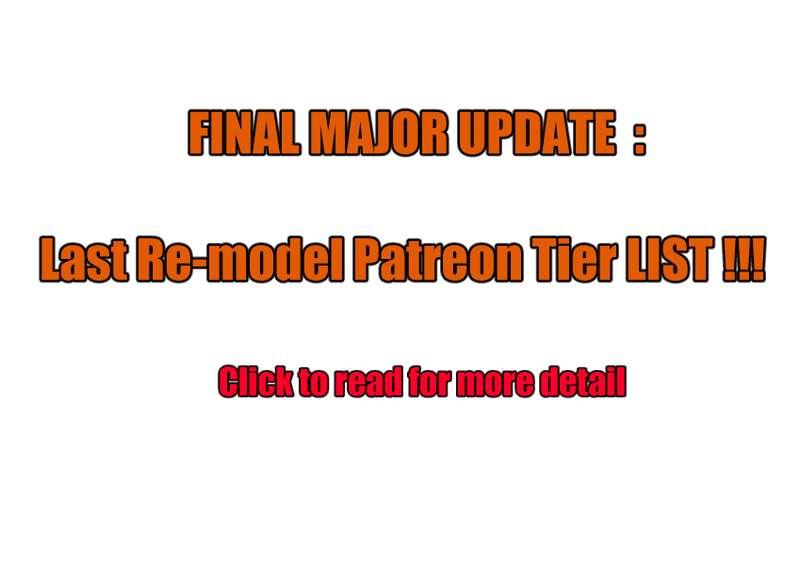 [ MAJOR UPDATE ] Last Re-model Patreon Tier List 