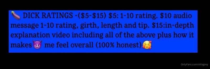 Dick ratings options and details! 😈🍆🍆🍆🍆