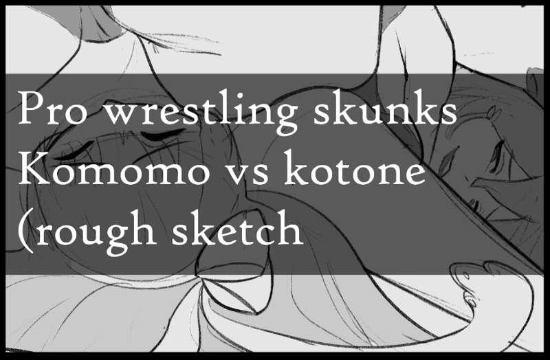 Request: Pro wrestling skunks Komomo vs. kotone (rough sketch)