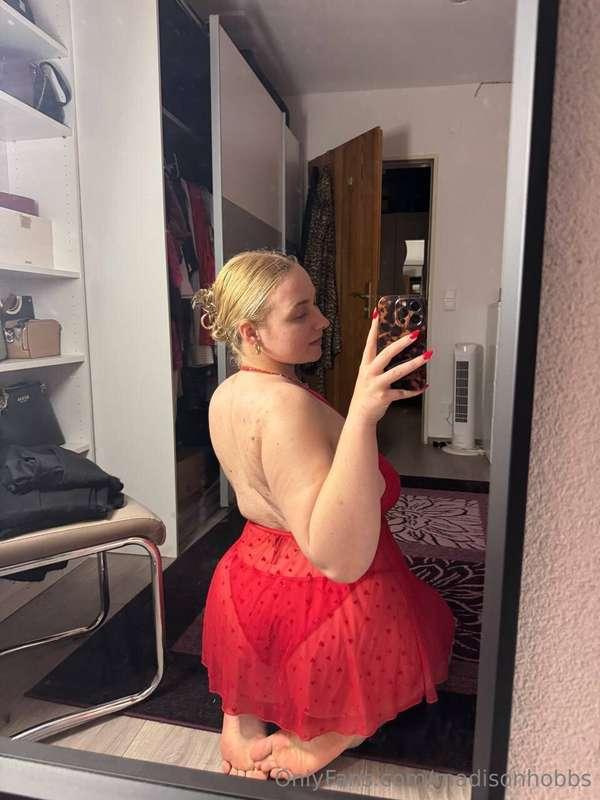 This sheer red dress wasn’t made to stay on long…guess what’..