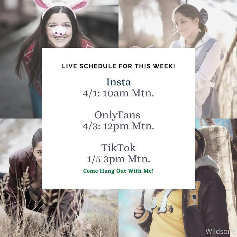 My live schedule for this week =]  Yes I know the months are..