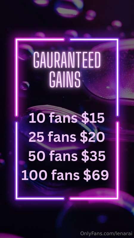 Now doing guaranteed gains 
Must use tracking link for gains..
