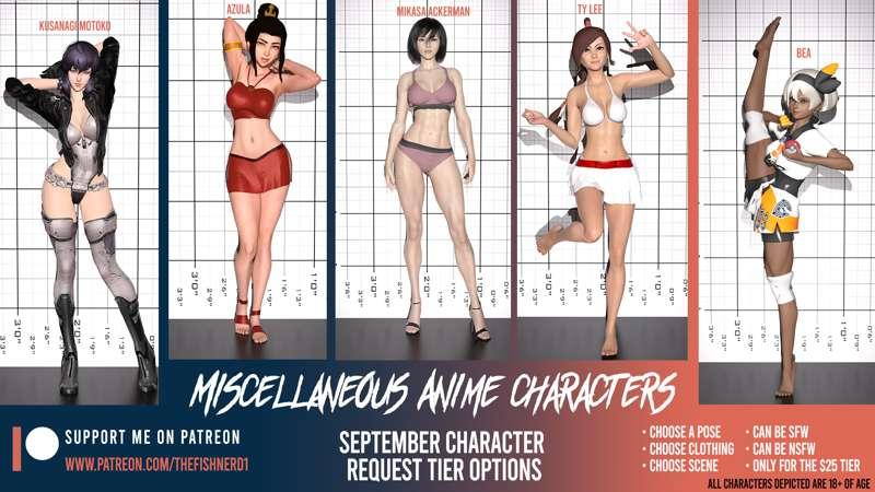 SEPTEMBER CHARACTER REQUEST TIER OPTIONS
