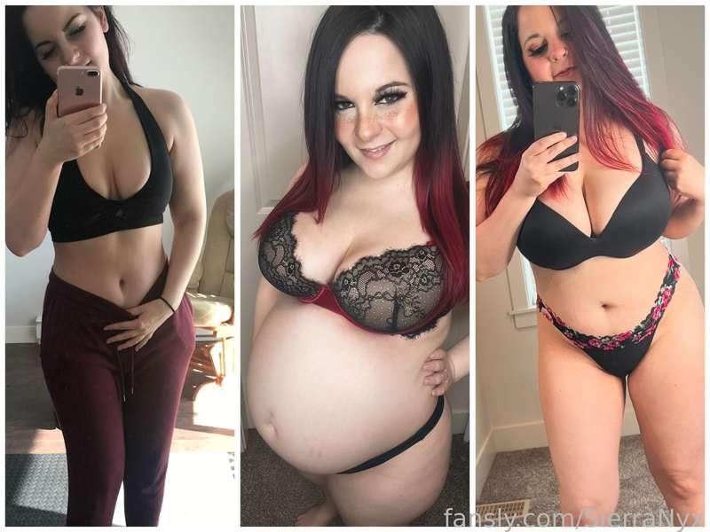 Before during and after pregnancy! 
What’s your favorite? 

#chubby #thick #bbw #mommy #milf #mombod #pregnant #pregnancy  #lactating #lactation 