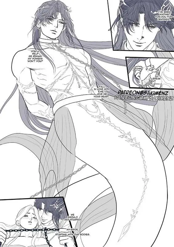 the Sea God, Rafayel's bride p1-3 lineart . work in progress.