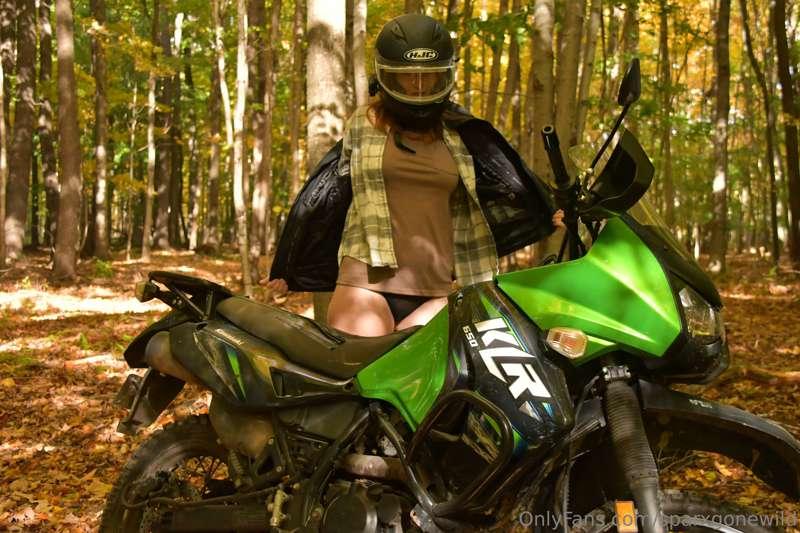 Having some motorcycle fun outside!