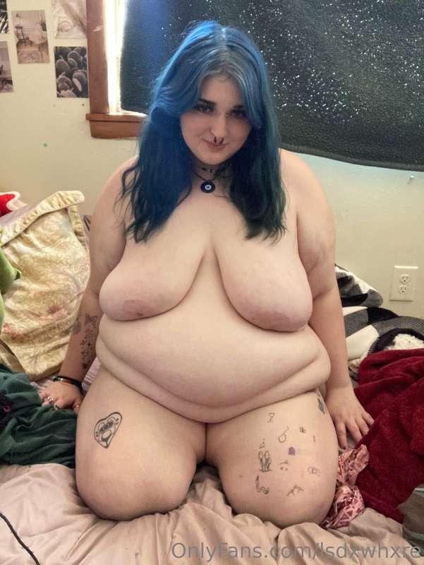 Do you like the way my belly looks when I sit on my knees ? ..