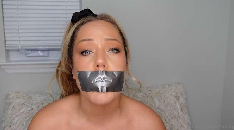 Duct tape lip imprints with one strip of tape