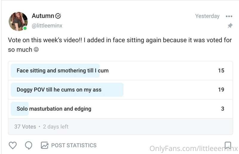If you wanna vote and see this week's video on my VIP page (..