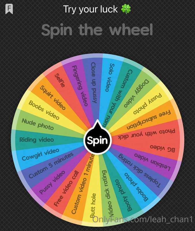 It’s time to try your luck baby 🍀
Spin the wheel and win 🥳
💖..