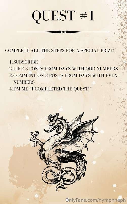 Complete my quest for a special prize! I give out the best p..