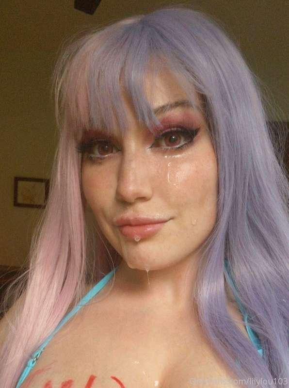 Cum selfies 💦 words on my boobs say "DUMB SLUT" but pics are..