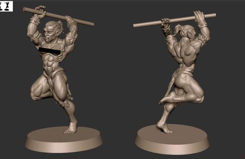 September WIP : Orc woman 02 and tweak on 01!