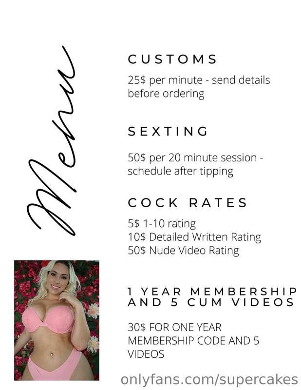 Want to get a custom or some 1 on 1 time? Check out my menu ..