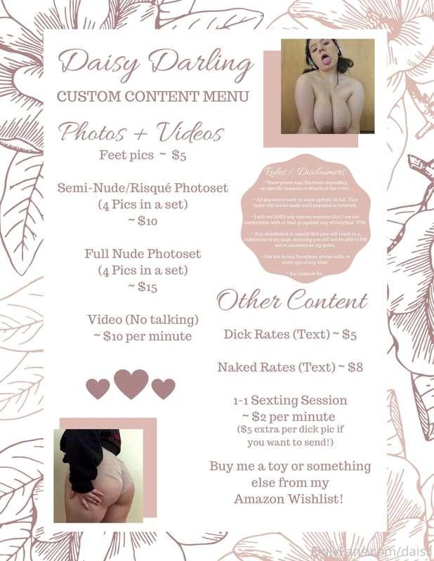 ‼️ MENU ‼️

Hey hotties, here’s my updated menu 🥰 I've got i..
