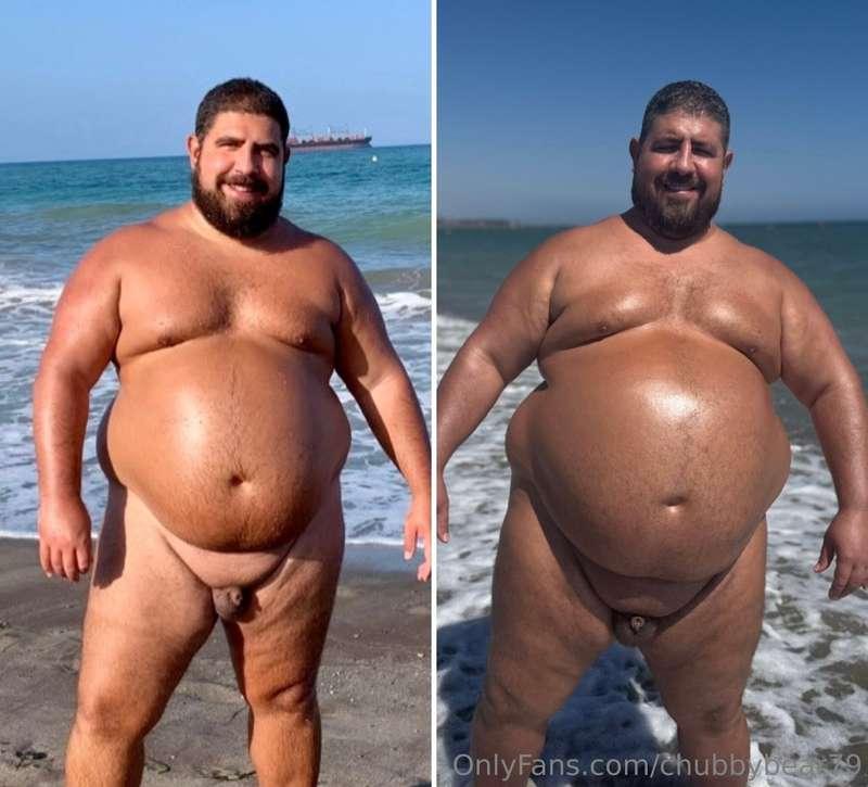 Same beach… some extra pounds. 