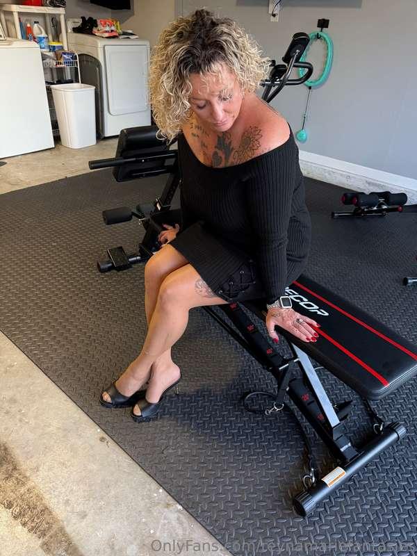 Home gym teasing. Wait till you see me getting fucked on the..