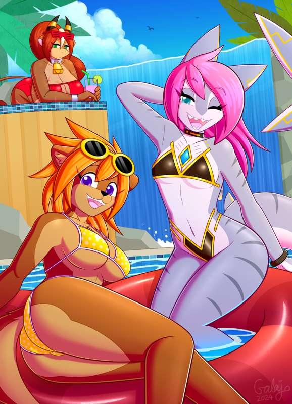 Triple Treat In Paradise (plus WIPs)