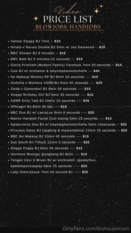 UPDATED MARCH. 2025Menu price list for all my past videos!!!..