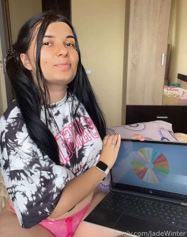 Let s play spin the wheel and today! $20 one spin or $35 two spins , you can win the best masturbate vids!
