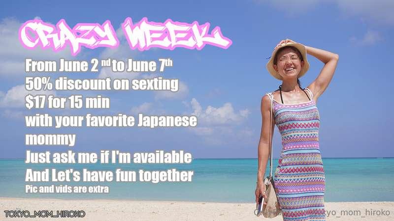 As many of you asked, Crazy Week is back!💓💓💓50% off in Sexti..