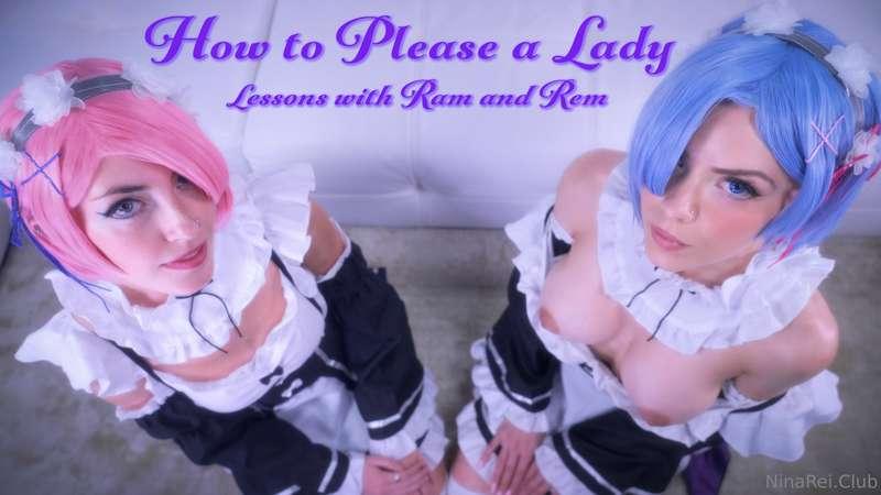 ***Boy/Girl/Girl Threesome Cosplay Maids, "How to please a l..
