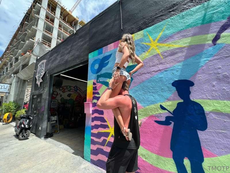 Messing around by the Onlyfans mural in Miami. The real art ..