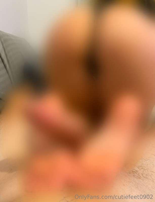 Imagine a big dick resting on my soles with my ass on backgr..