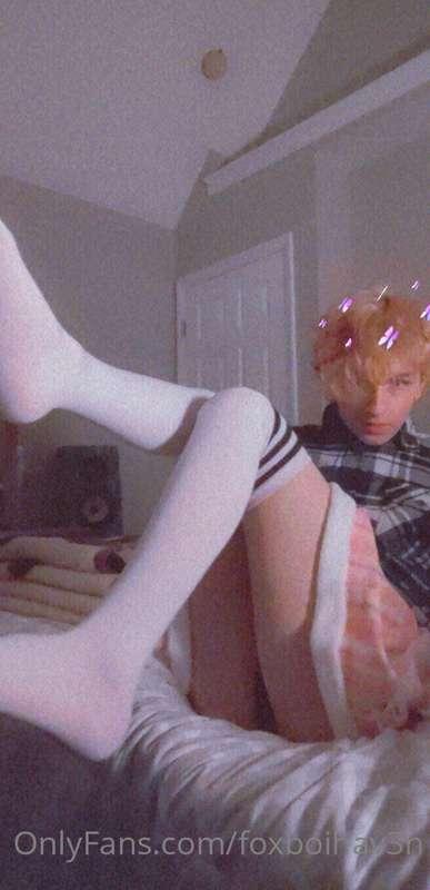 lil femboy on ur bed