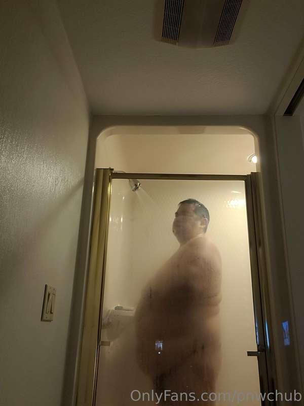 Taking a hot shower...
