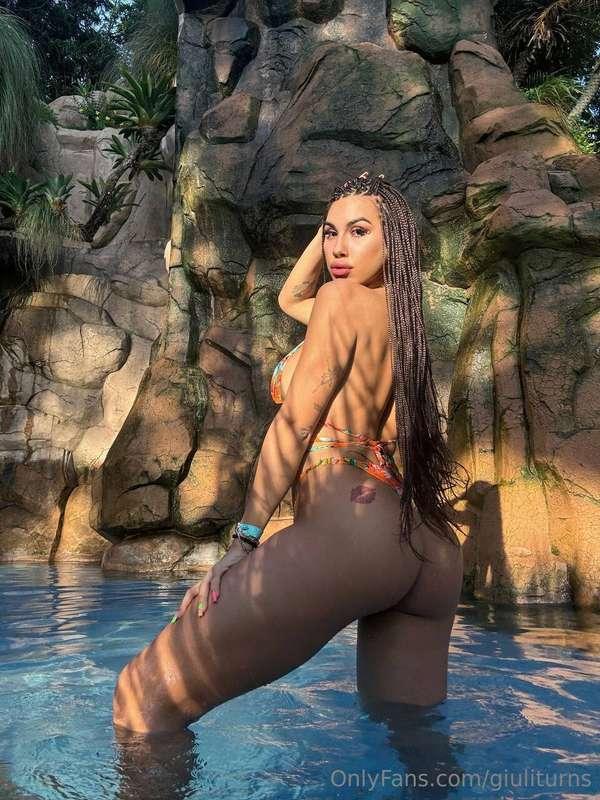 Enjoying the warmth in a bikini... and waiting for your swee..